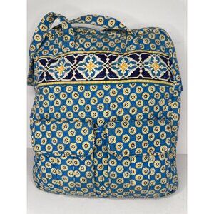 Vera Bradley Tall Tote Bag Riviera Blue Retired Pattern Quilted Cotton Cottage